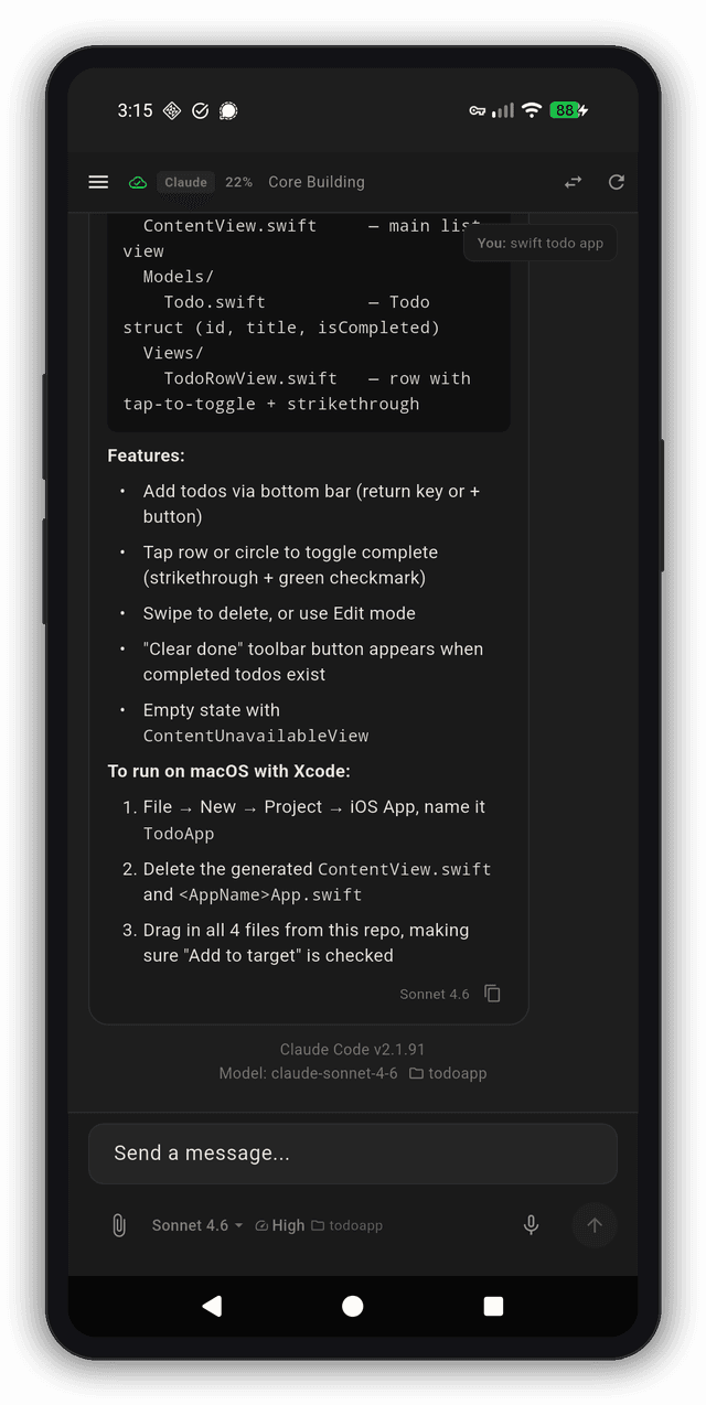Agents Dispatch mobile app — real-time AI agent chat on Android